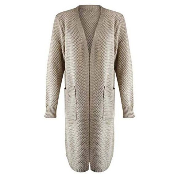 Draped Knit Cardigan Sweater With Pockets - Picture 5 of 8